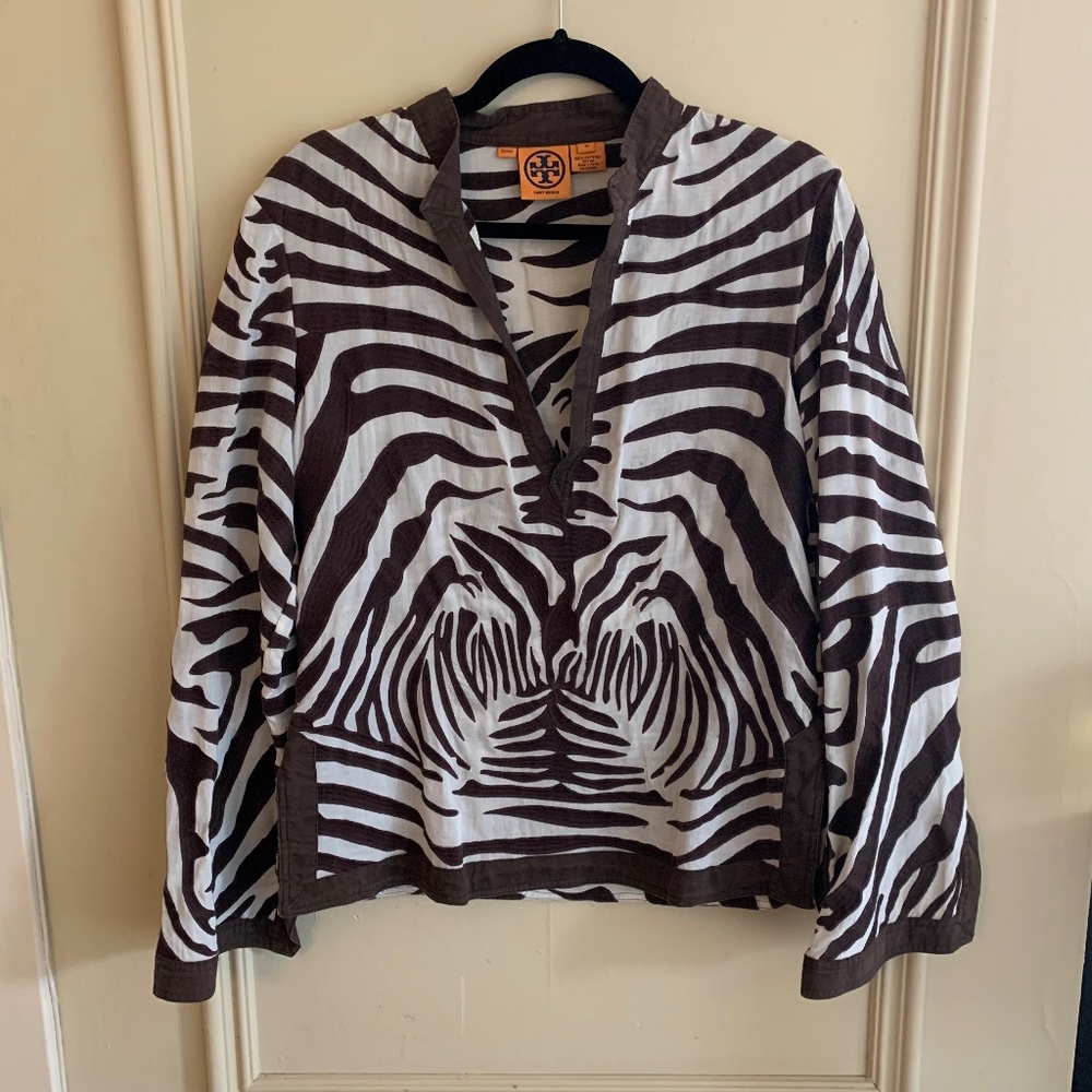 The Iconic Tory Burch Tunic Top Zebra Print (10)